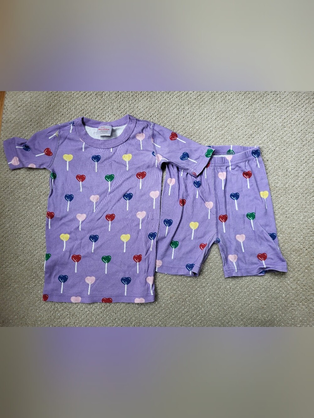 Hanna Andersson Short Pajamas, 8, Heart Suckers